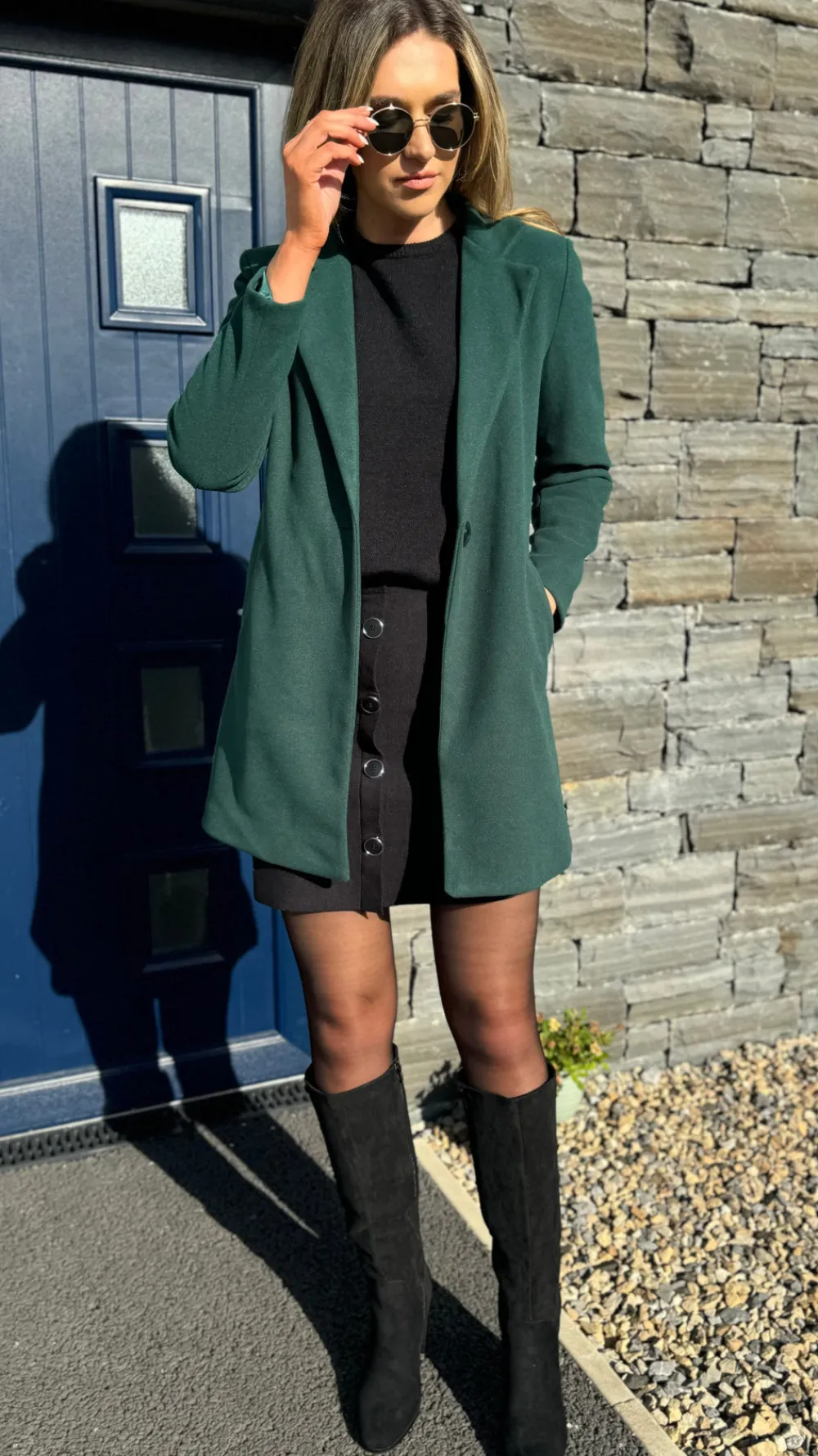 rosario_forest_green_coll_0.webp SARL KAIA Coats & Jackets^Rosario Forest Green Collared Coat