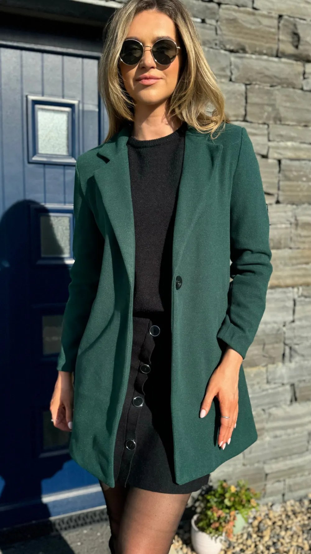 rosario_forest_green_coll_1.webp SARL KAIA Coats & Jackets^Rosario Forest Green Collared Coat