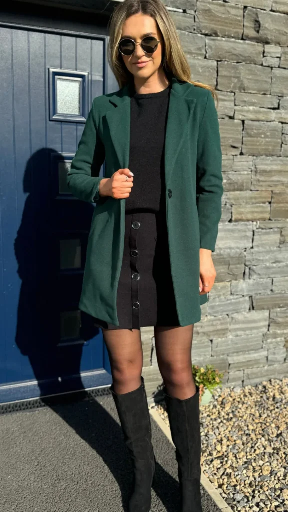 SARL KAIA Coats & Jackets^Rosario Forest Green Collared Coat