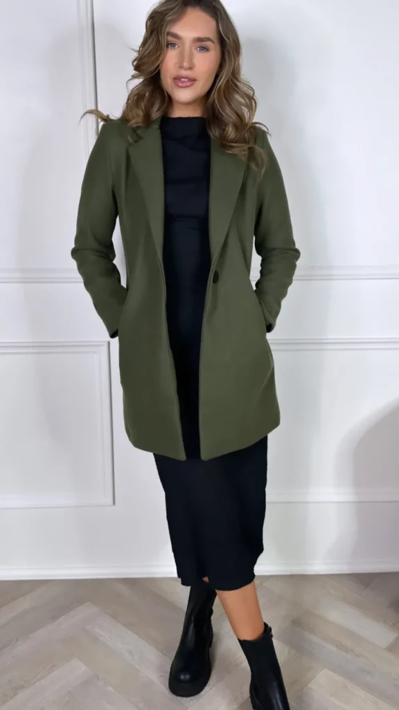 SARL KAIA Coats & Jackets^Rosario Khaki Green Collared Coat