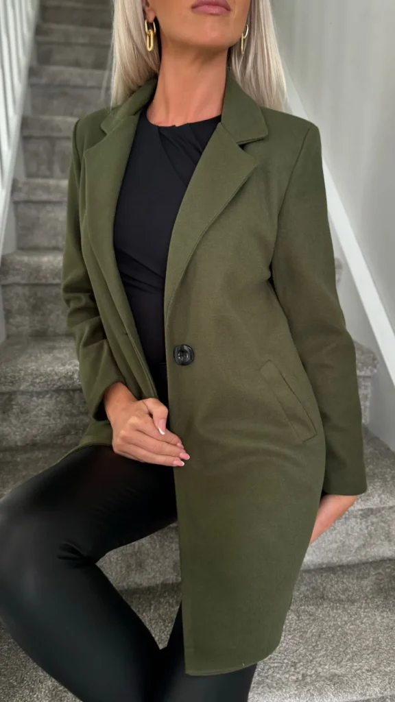 SARL KAIA Coats & Jackets^Rosario Khaki Green Collared Coat