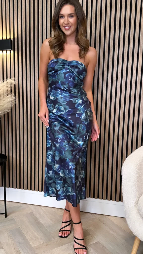 FP & CO Going Out Dresses | Occasion Dresses^Rozario Blue & Purple Strapless Midi Dress