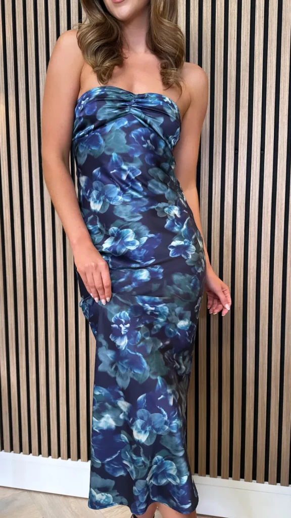 FP & CO Going Out Dresses | Occasion Dresses^Rozario Blue & Purple Strapless Midi Dress