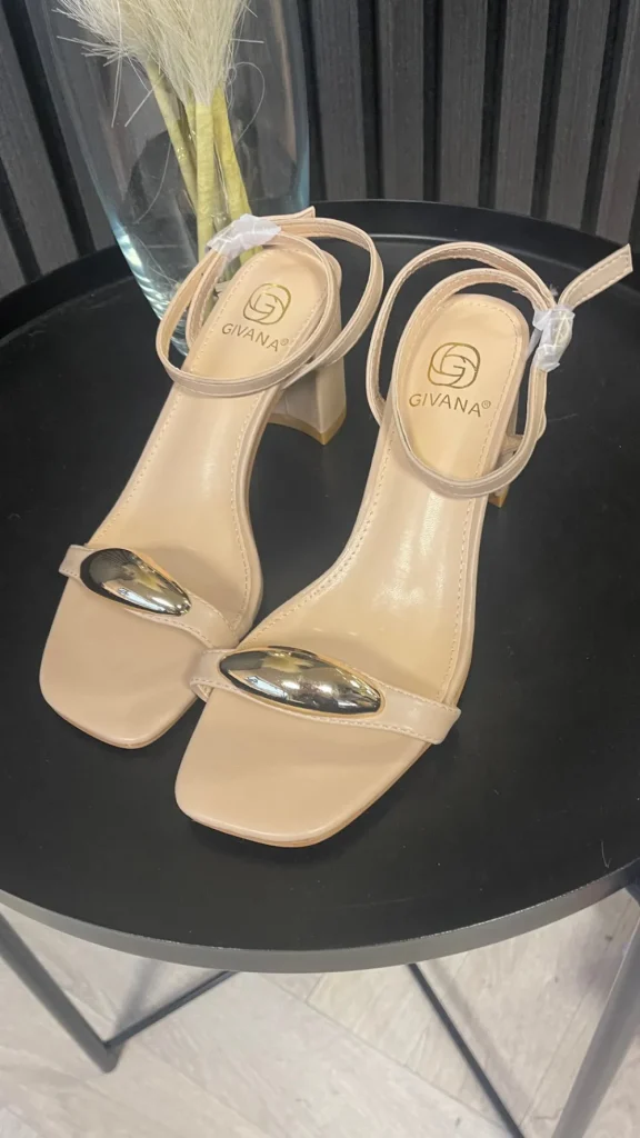SAS ACTIV GIVANA Heels^Sahara Beige Gold Detail Block Heeled Sandals