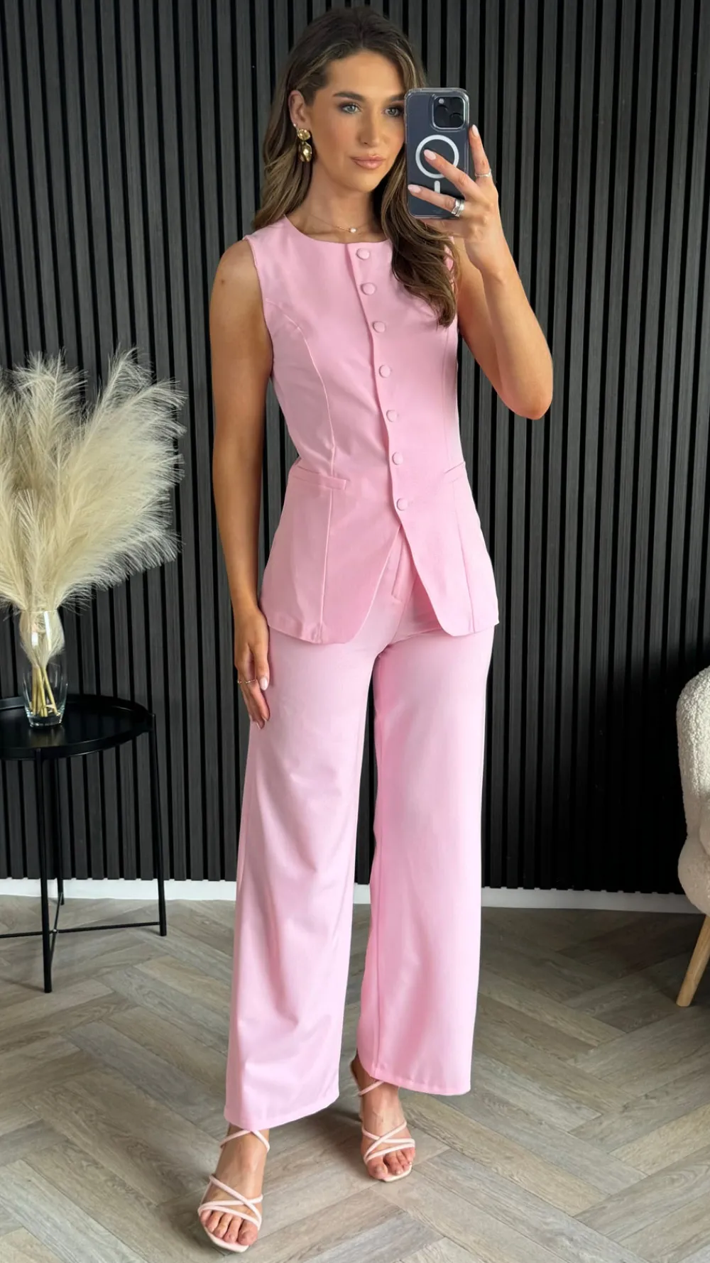 samantha_baby_pink_trouse_0.webp COPPEROSE Co-ords^Samantha Baby Pink Trousers & Longline Waistcoat Co Ord