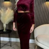COPPEROSE Going Out Dresses | Occasion Dresses^Saskia Burgundy Cut Out Detail Midi Dress