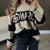 COPPEROSE Knitwear^Sawyer Beige & Black Printed Jumper