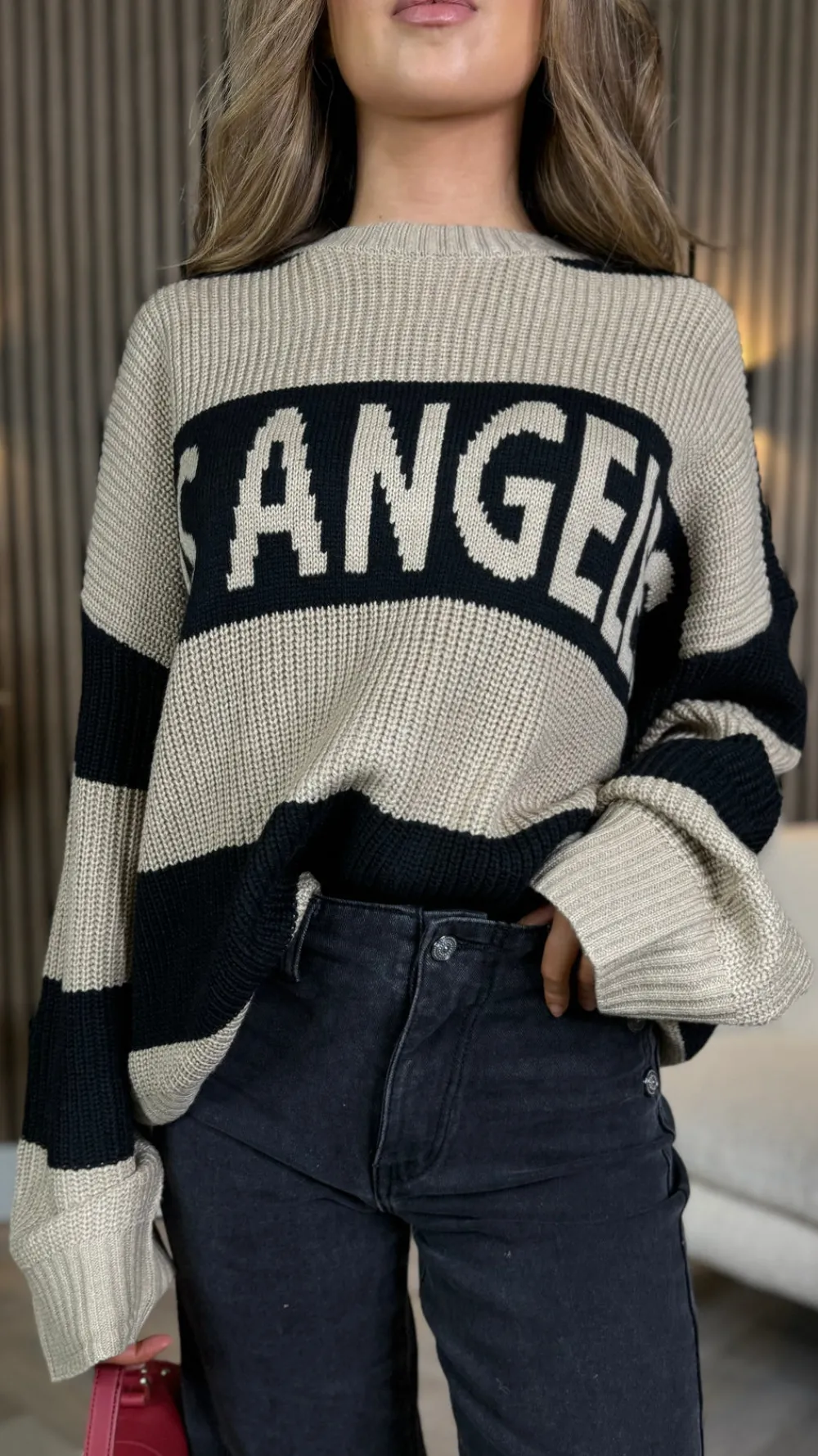sawyer_beige_amp_black_pr_1.webp COPPEROSE Knitwear^Sawyer Beige & Black Printed Jumper