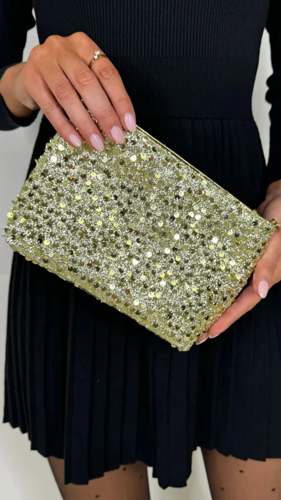 JM FACTORY Bags^Sheila Gold Clutch Bag