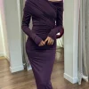 COPPEROSE Going Out Dresses | Occasion Dresses^Sheridan Purple Off Shoulder Wrap Effect Midi Dress