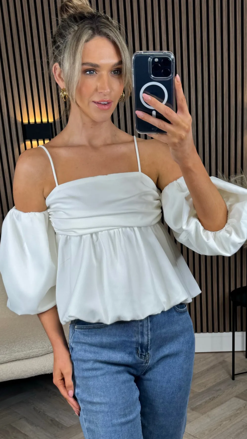 shiran_white_cami_strap_p_0.webp LUCCE Tops^Shiran White Cami Strap Peplum Style Top