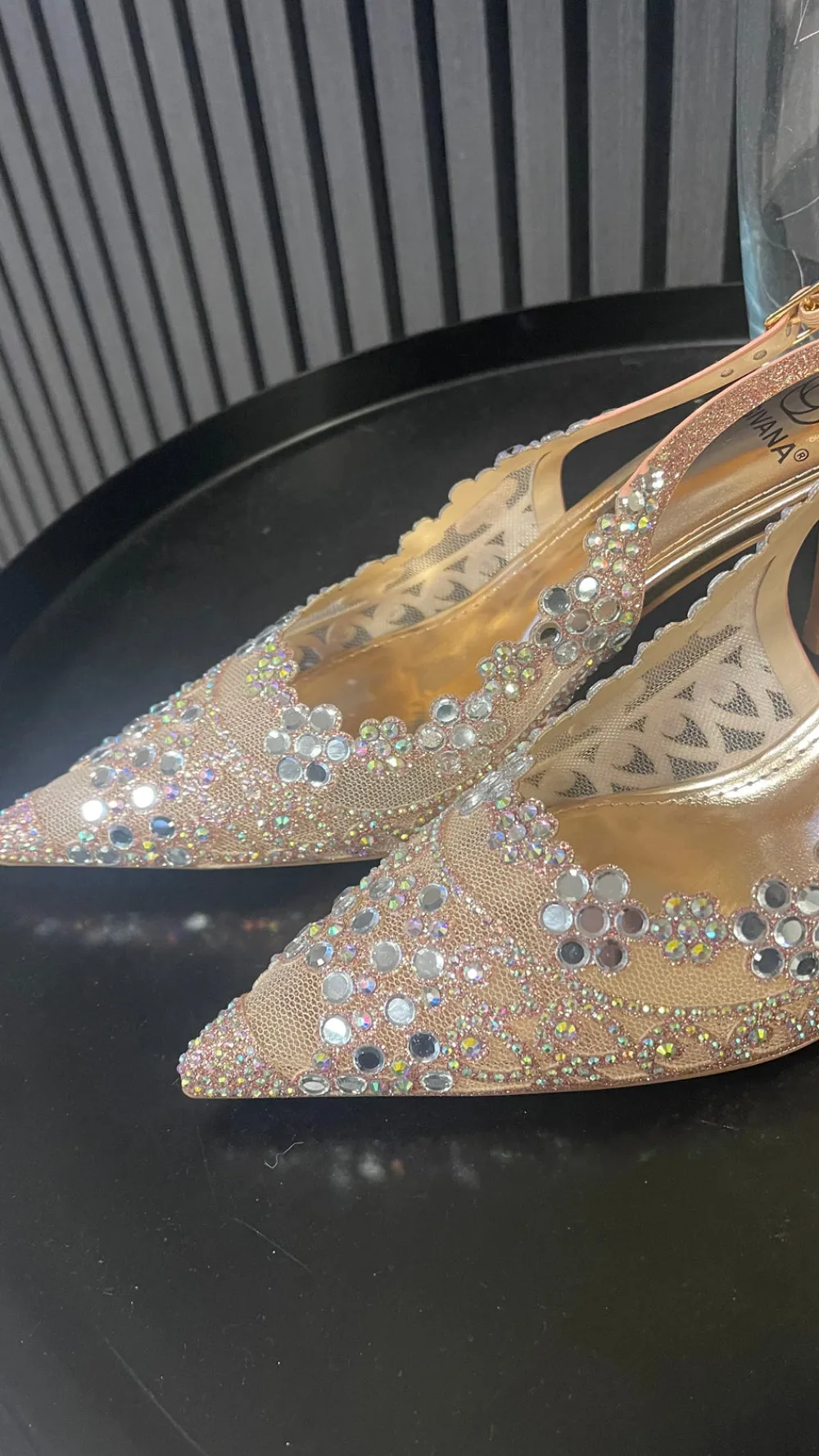 sinead_champagne_diamante_1.webp SAS ACTIV GIVANA Heels^Sinead Champagne Diamante Embellished Slingback Shoes