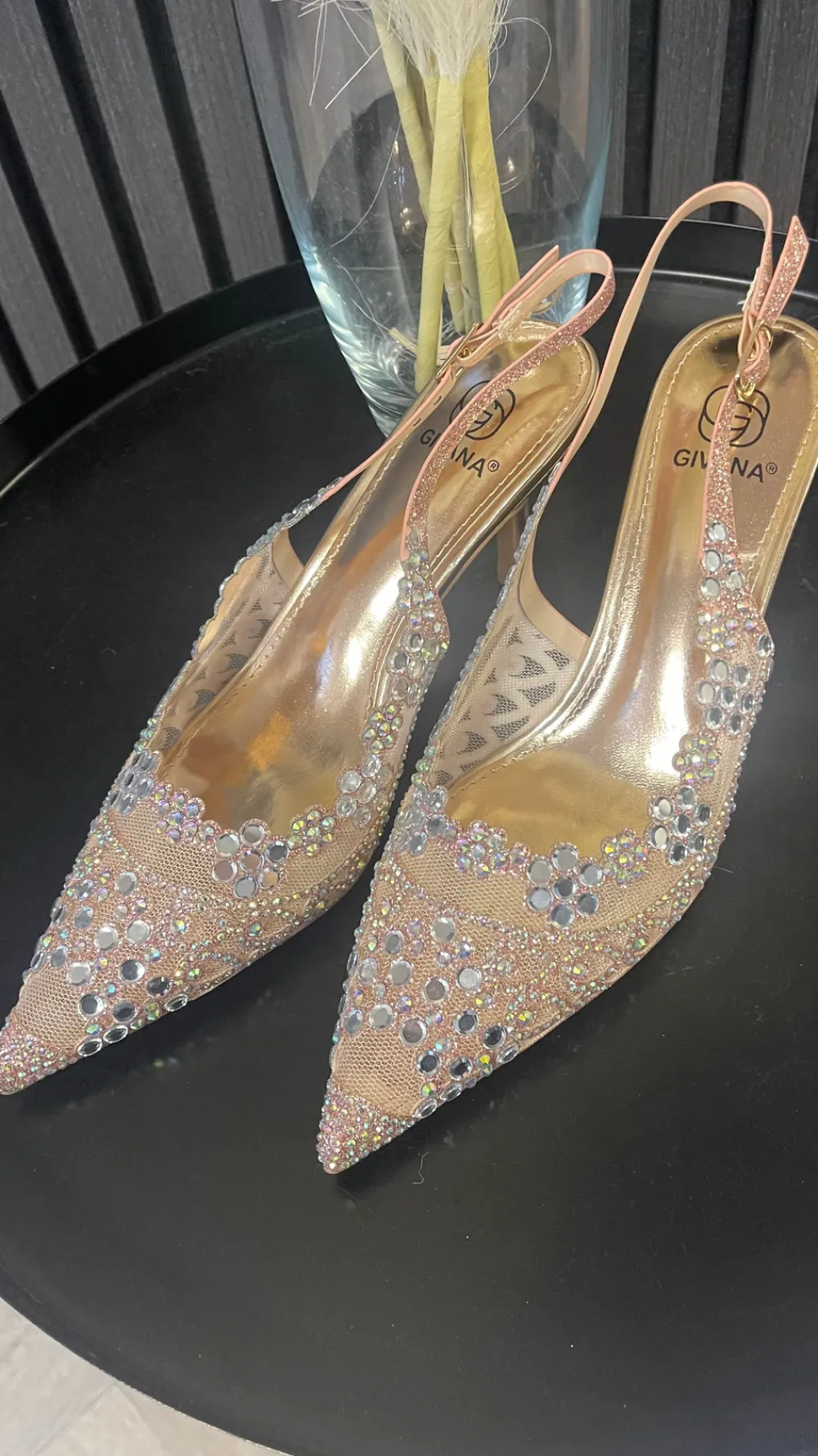 sinead_champagne_diamante_2.webp SAS ACTIV GIVANA Heels^Sinead Champagne Diamante Embellished Slingback Shoes