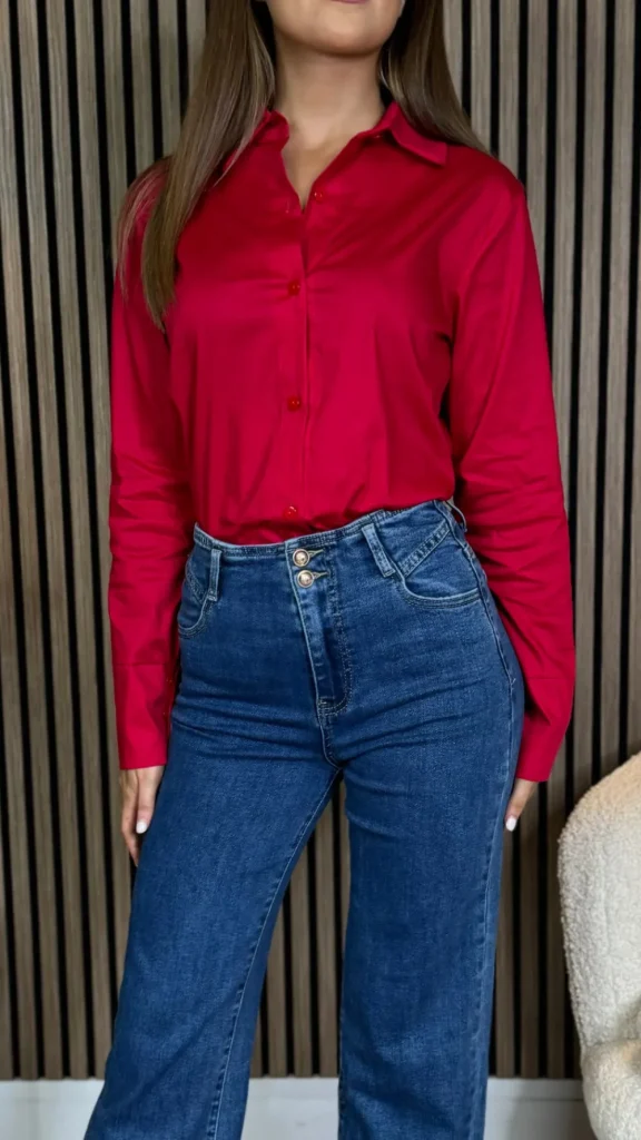 ESTEE BROWN Tops^Skye Red Collared Shirt