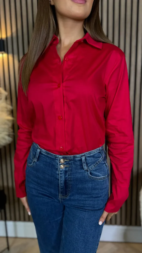 ESTEE BROWN Tops^Skye Red Collared Shirt