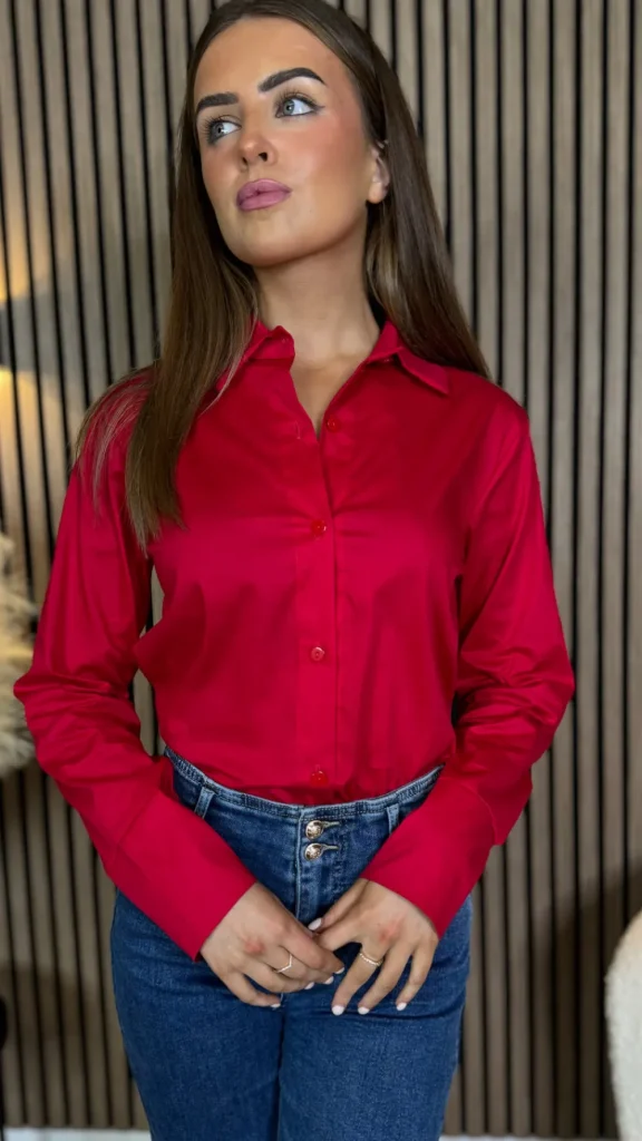 ESTEE BROWN Tops^Skye Red Collared Shirt