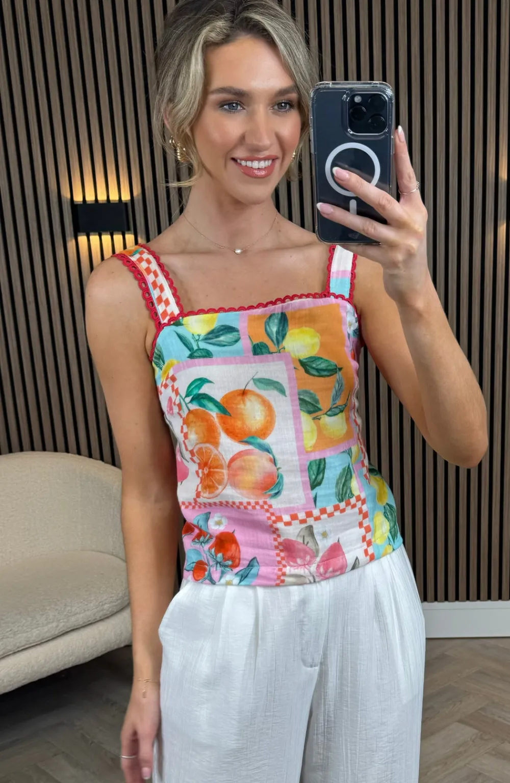 solene_multicoloured_frui_1.webp L'ESSENTIAL Tops^Solene Multicoloured Fruits Printed Top