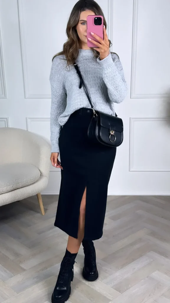 ESTEE BROWN Skirts & Shorts^Stefanie Black Denim Skirt