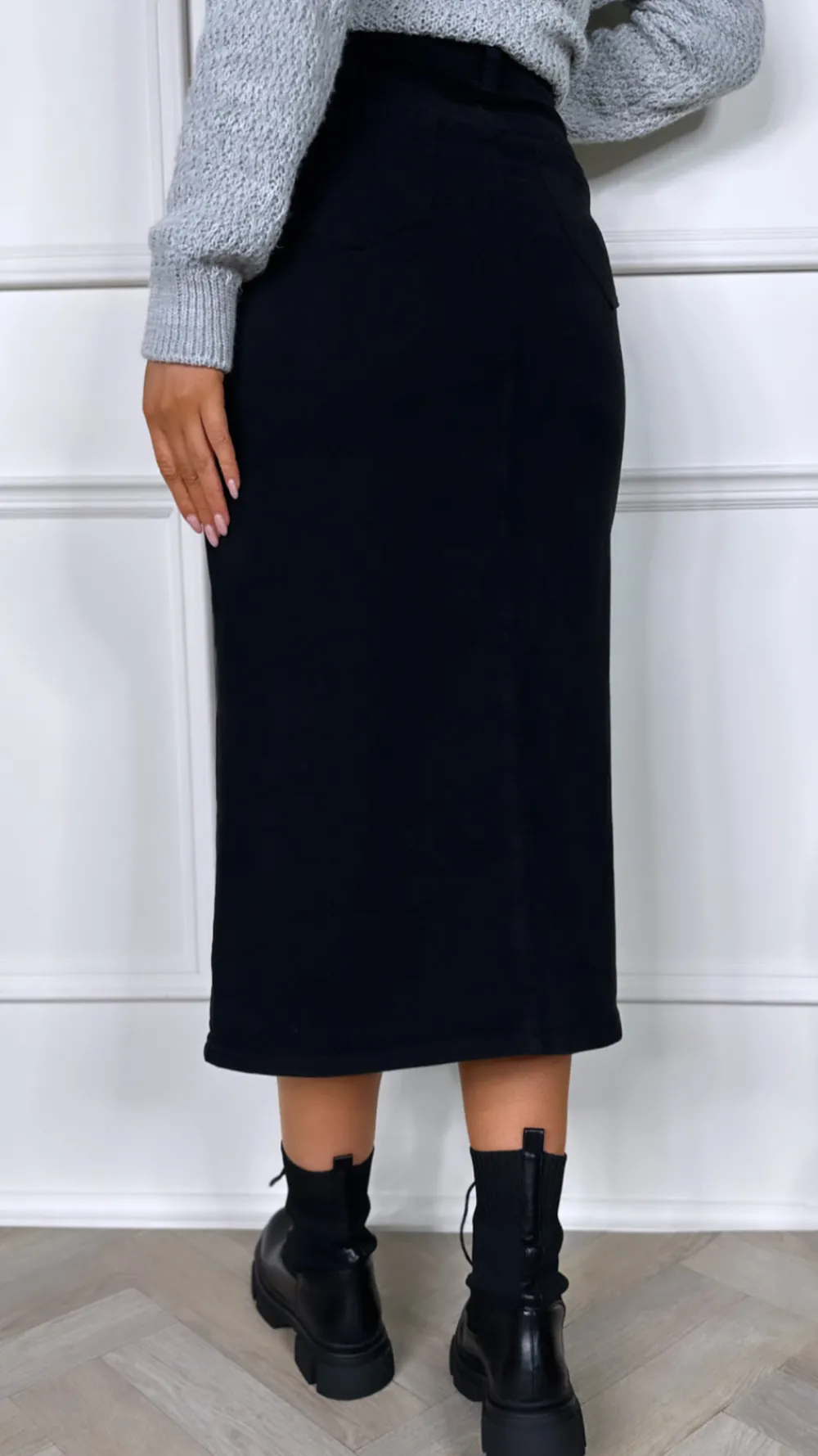 stefanie_black_denim_skir_5.webp ESTEE BROWN Skirts & Shorts^Stefanie Black Denim Skirt