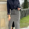 ESTEE BROWN Skirts & Shorts^Stefanie Khaki Denim Skirt