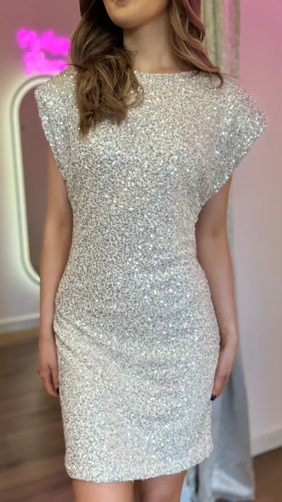 COPPEROSE Going Out Dresses | Occasion Dresses^Stephanie Beige Sequin Mini Dress