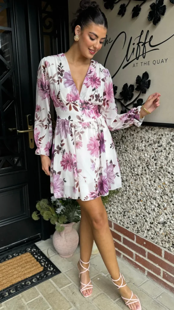 ELLE STYLE Going Out Dresses | Occasion Dresses^Tabitha Purple Floral Printed Mini Dress
