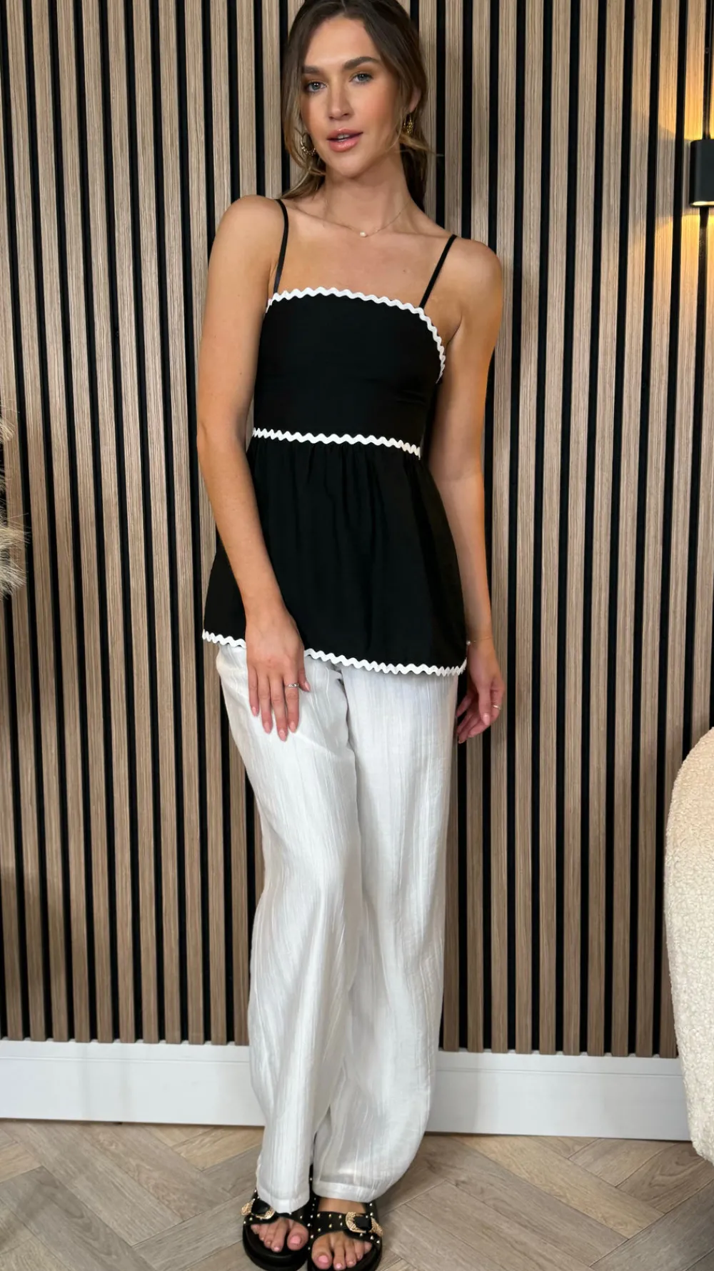 talia_black_amp_white_tri_0.webp COPPEROSE Tops^Talia Black & White Trimmed Cami Strap Top