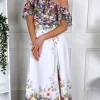 LILY MCBEE Going Out Dresses | Occasion Dresses^Tamsin White Off Shoulder Floral Printed Midi Dress