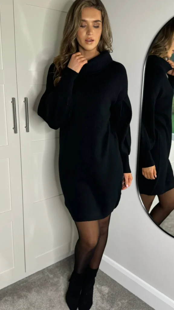 BABEZ LONDON Knitwear | Day Dresses^Tara Black Roll Neck Jumper Dress