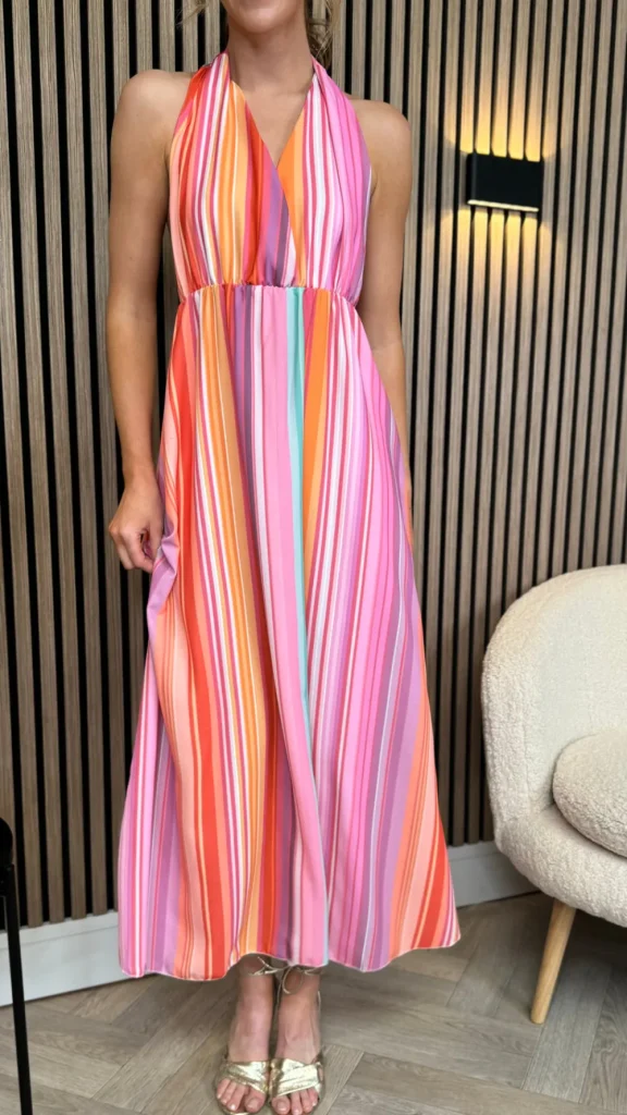 LILY ROSE BY FJ Day Dresses | Going Out Dresses^Tawnie Purple & Orange Multi Printed Halterneck Midi Dress