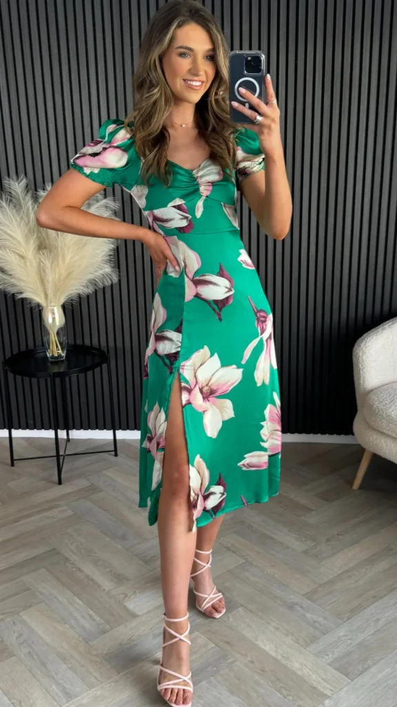 GIRL IN MIND Going Out Dresses | Occasion Dresses^Taylor Green Abstract Sweetheart Midi Dress