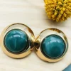 PARIS FASHION SHOPS Jewellery^Teresa Gold & Green Detail Earrings