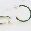 PARIS FASHION SHOPS Jewellery^Tess Green Hoop Embellished Earrings