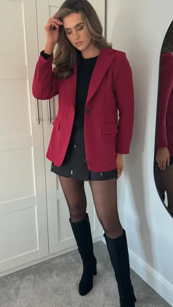 ESTEE BROWN Blazers^Toni Burgundy Oversized Blazer