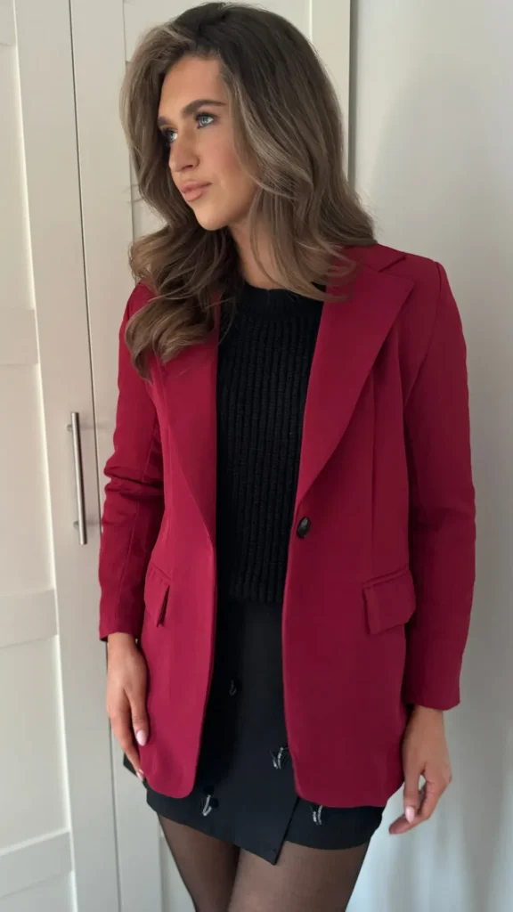 ESTEE BROWN Blazers^Toni Burgundy Oversized Blazer