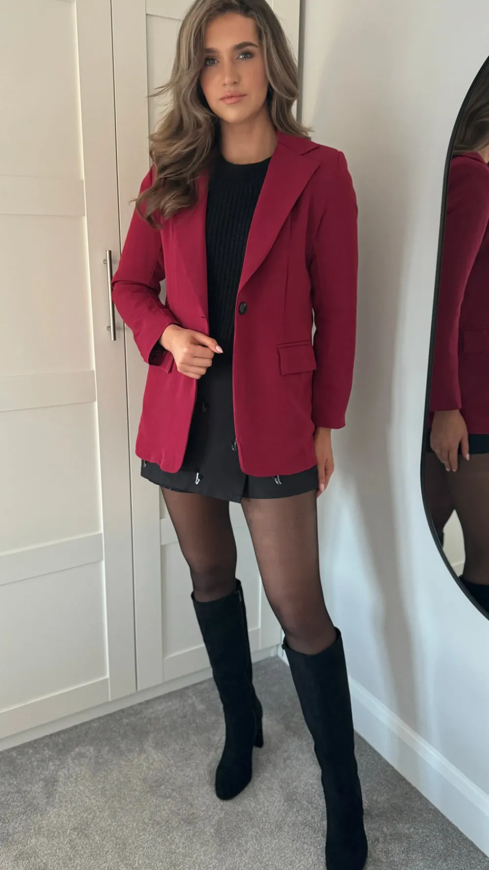 toni_burgundy_oversized_b_2.webp ESTEE BROWN Blazers^Toni Burgundy Oversized Blazer