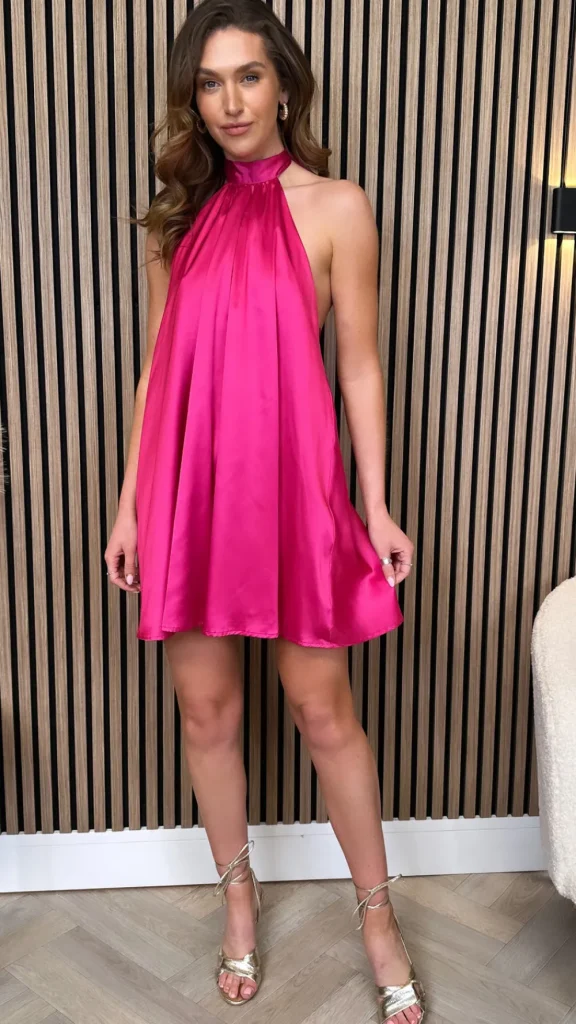 LUCCE Going Out Dresses | Occasion Dresses^Tori Fuchsia Halterneck Mini Dress