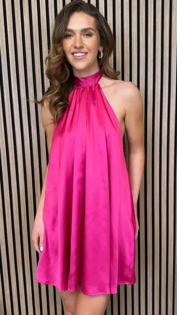 LUCCE Going Out Dresses | Occasion Dresses^Tori Fuchsia Halterneck Mini Dress