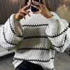 ESTEE BROWN Knitwear^Travis Beige & Black Printed Jumper