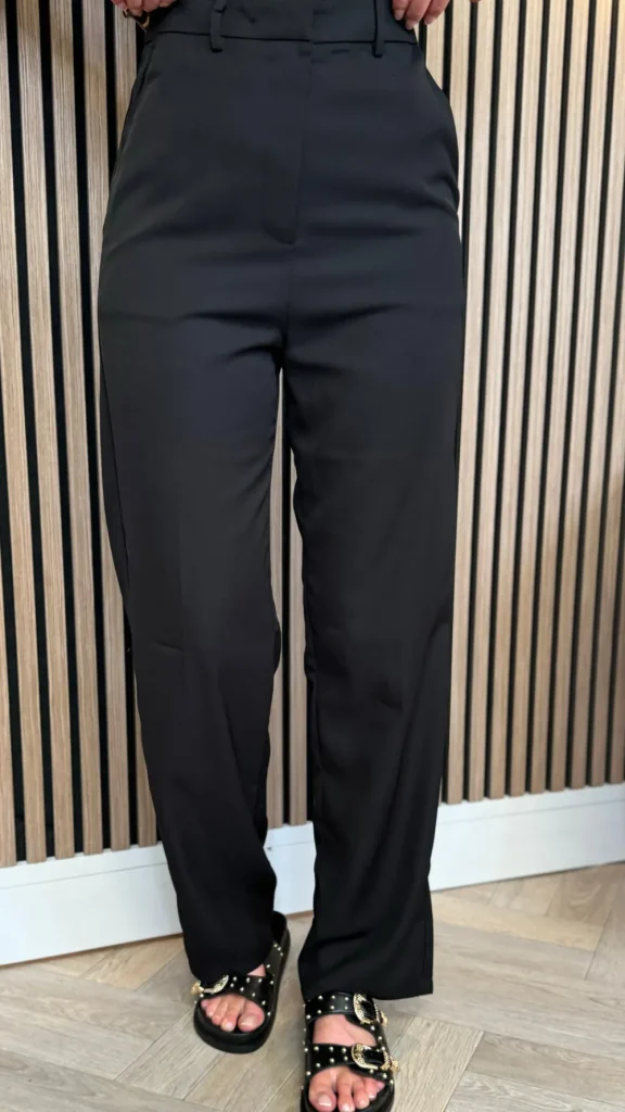 JCD KOOLOOK Trousers^Tressie Black Straight Leg Trousers
