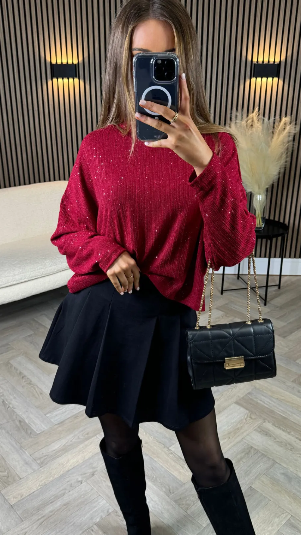 triona_black_pleated_mini_5.webp COPPEROSE Skirts & Shorts^Triona Black Pleated Mini Skirt With Shorts