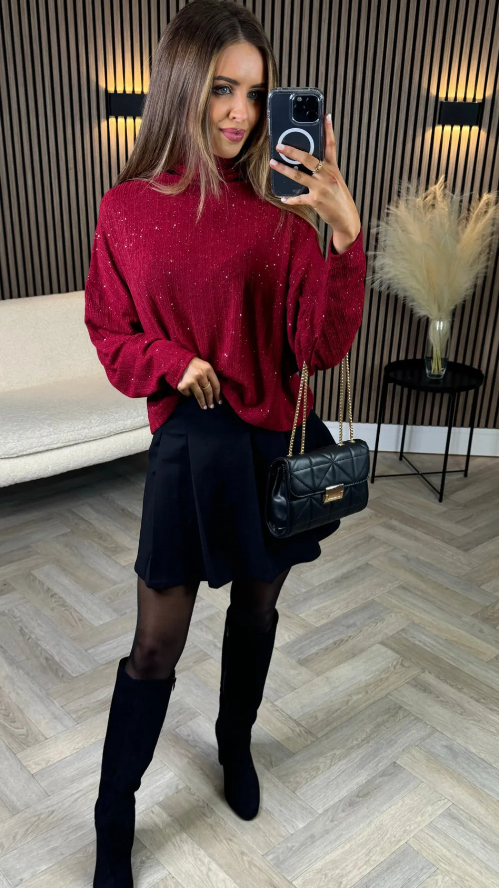 triona_black_pleated_mini_6.webp COPPEROSE Skirts & Shorts^Triona Black Pleated Mini Skirt With Shorts