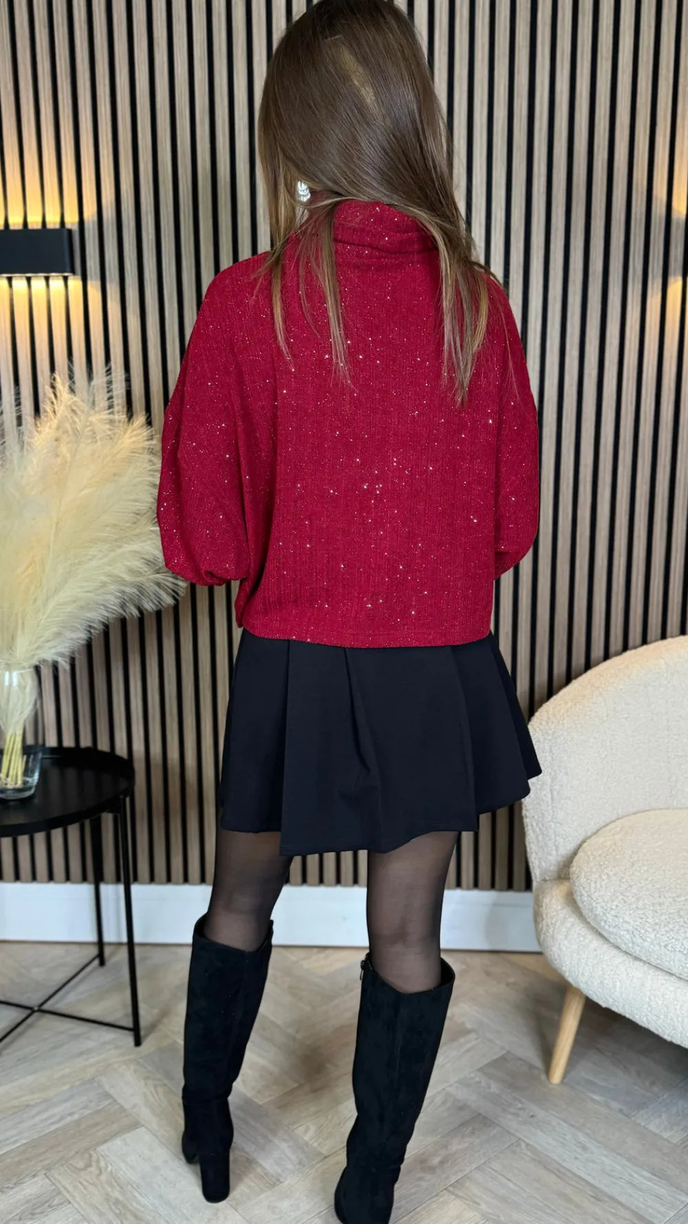 triona_black_pleated_mini_7.webp COPPEROSE Skirts & Shorts^Triona Black Pleated Mini Skirt With Shorts