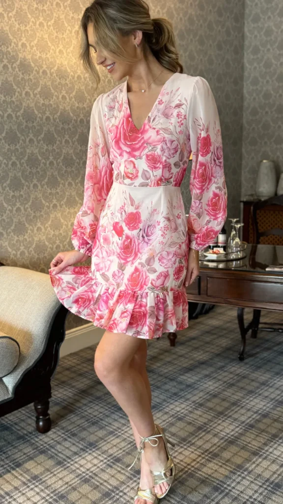 GIRL IN MIND Going Out Dresses | Occasion Dresses^Triona Pink Floral V Neck Mini Dress