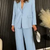 FEELKOO Trousers^Uma Baby Blue Wide Leg Trousers