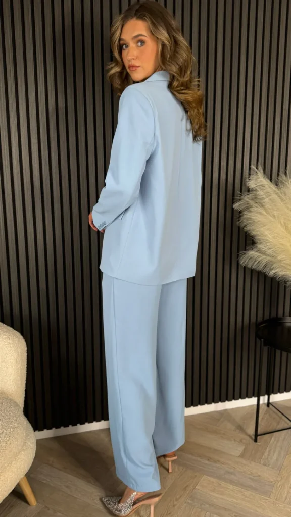 FEELKOO Trousers^Uma Baby Blue Wide Leg Trousers