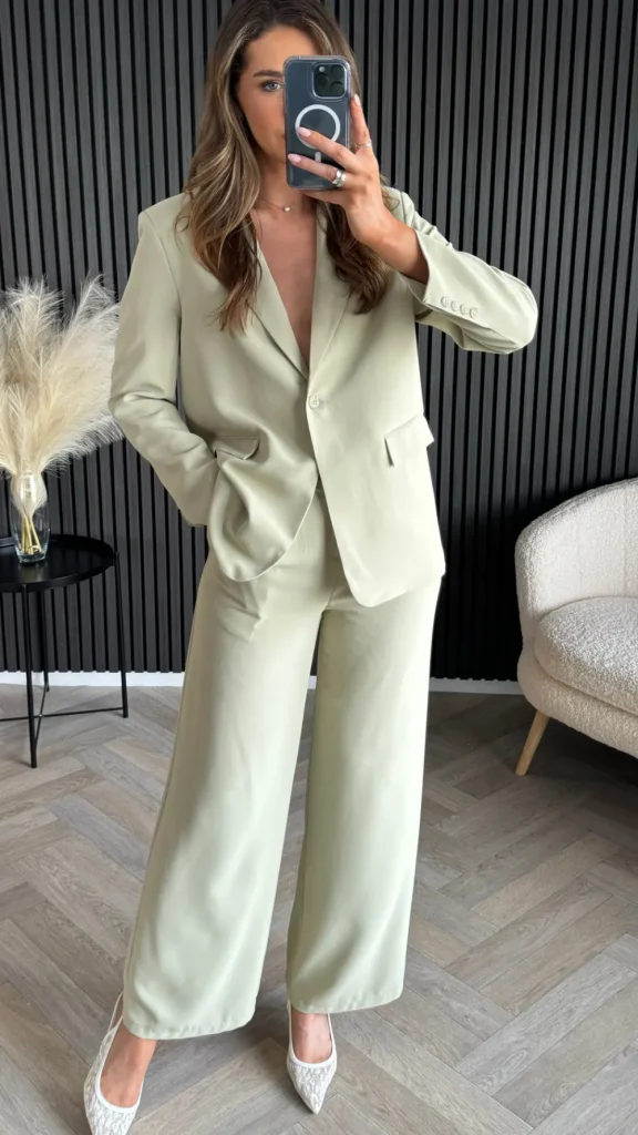 FEELKOO Trousers^Uma Light Green Wide Leg Trousers