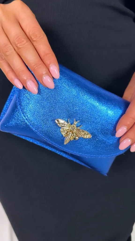 CC Bags^Vanna Electric Blue Bee Leather Bag