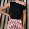 LILY ROSE BY FJ Skirts & Shorts^Veronica Red & Cream Printed Crochet Trimmed Mini Skirt
