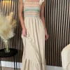 COPPEROSE Going Out Dresses | Occasion Dresses^Weston Beige Multi Printed Bodice Detail Midi Dress